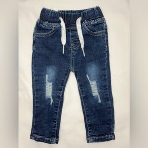 Little Bipsy infant distressed jeans with elastic waistband size 6-12 months